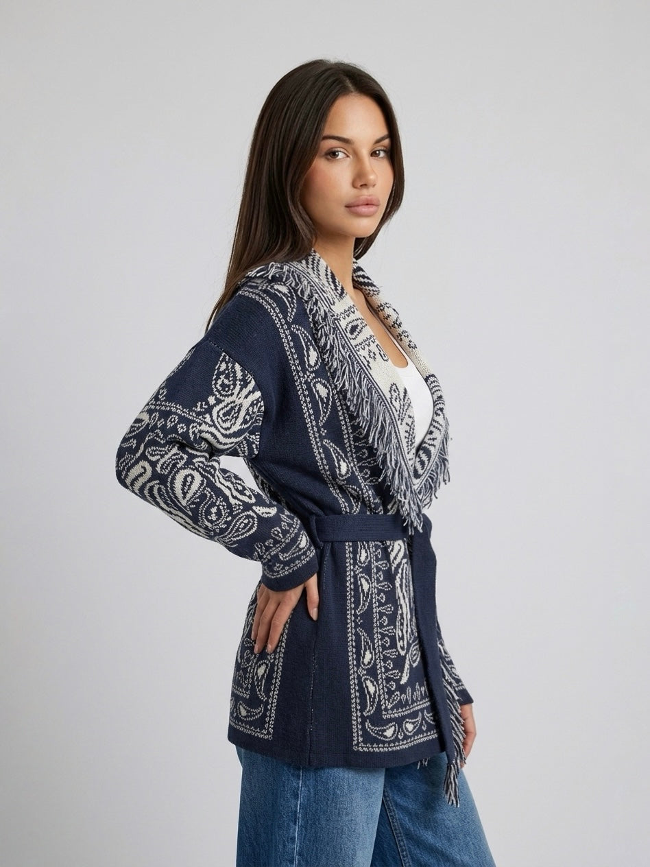 Cardigan Bandana Blu