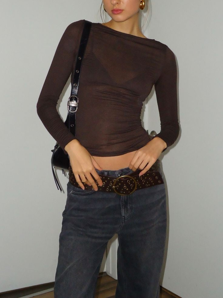 Maglia misto cashmere Cioccolato