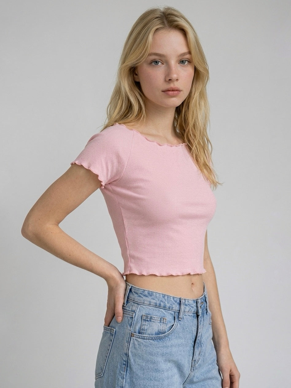 T-SHIRT CROP ROSA