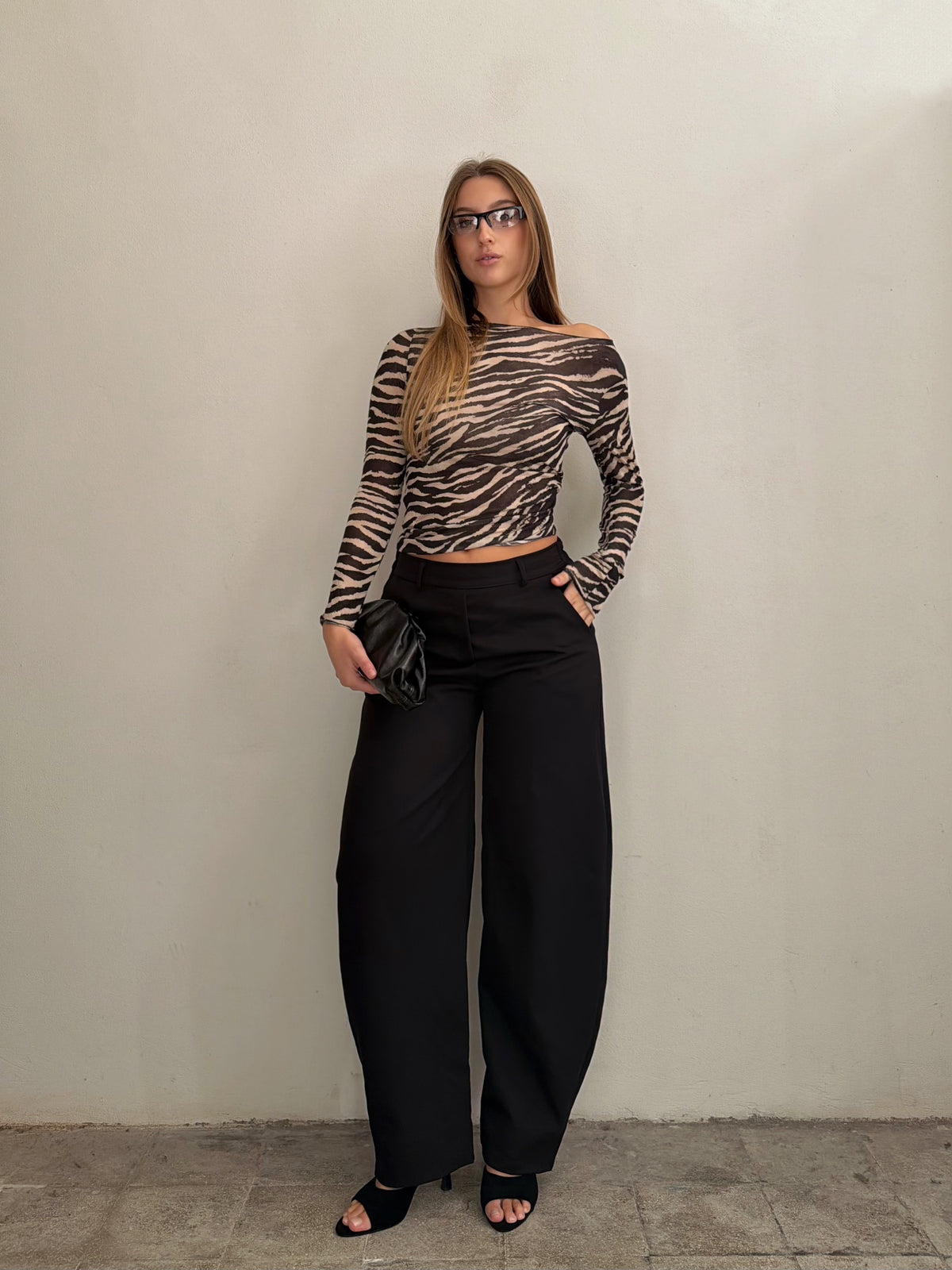 Pantalone Barrel Nero