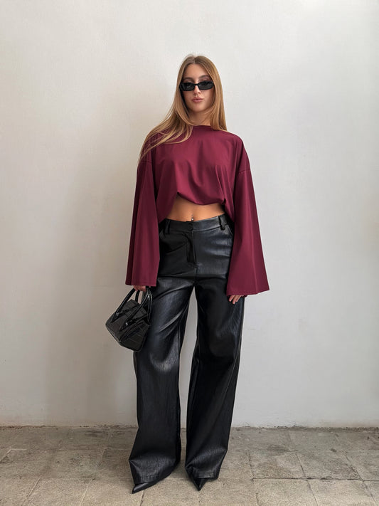 Pantalone Ecopelle Nero