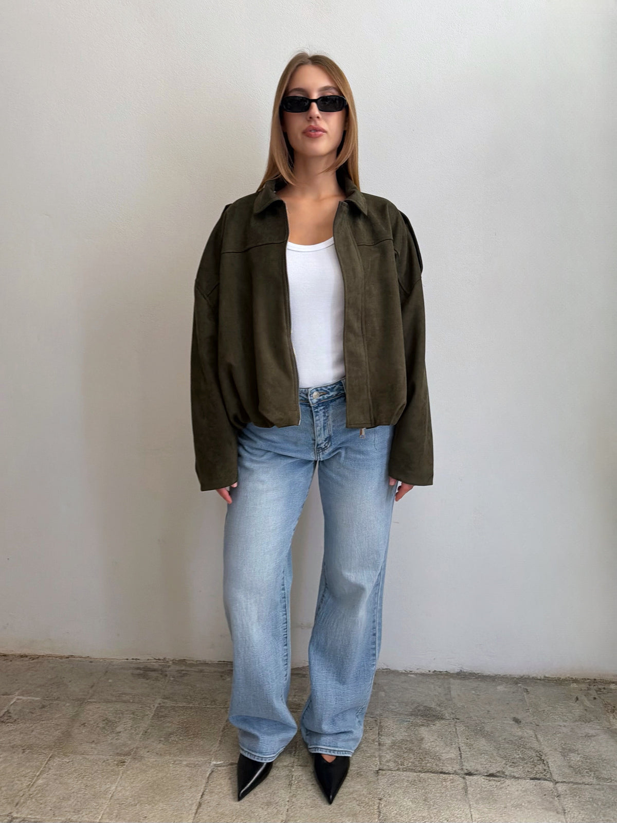Giacca Suede Militare