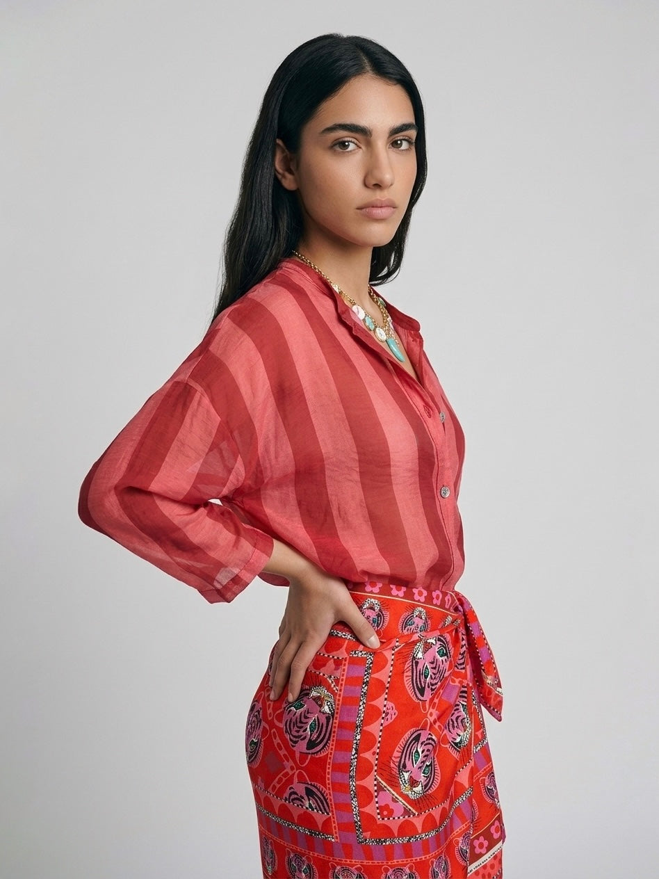 CAMICIA RIGHE AMARENA