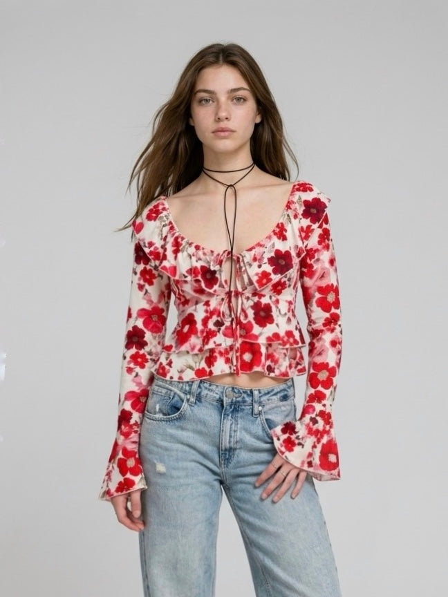 CAMICIA FLOWERS ROSSO