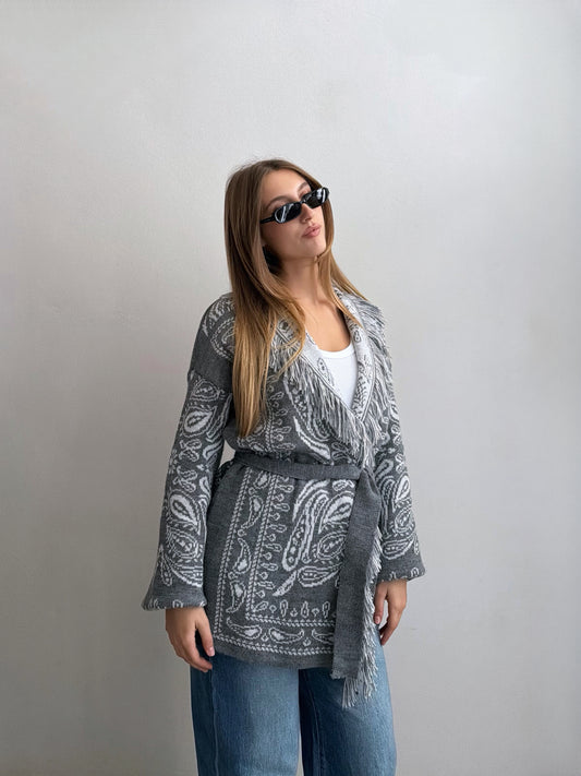 Cardigan Bandana Grigio