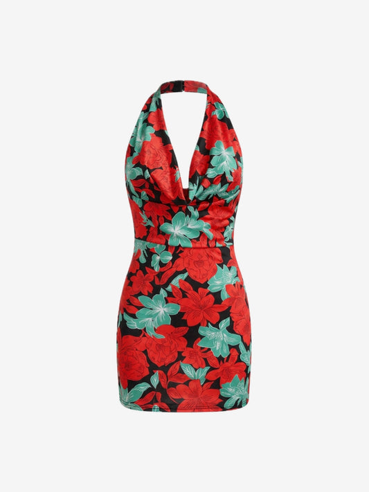 Minidress Flowers Rosso
