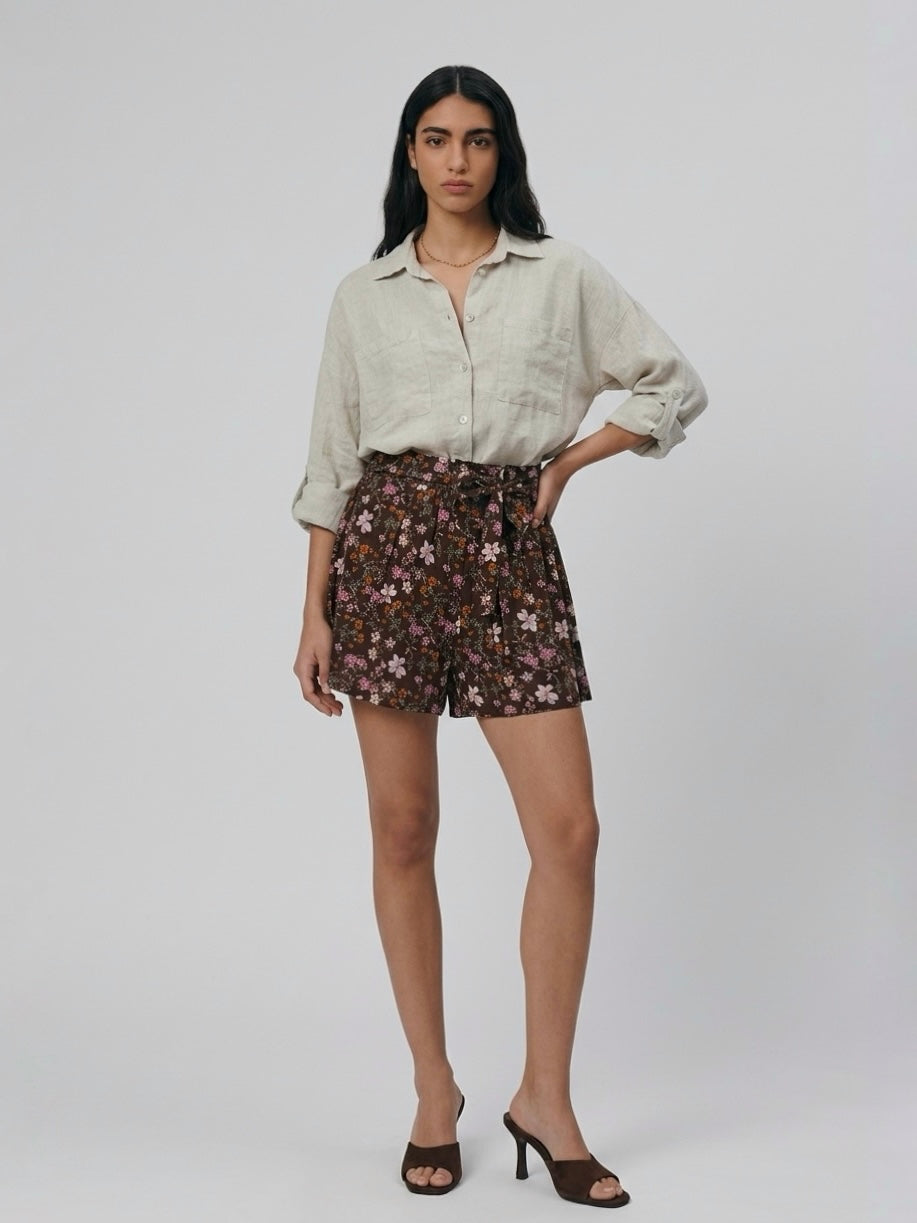 SHORTS FIORELLINI CHOCO