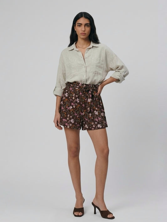 SHORTS FIORELLINI CHOCO