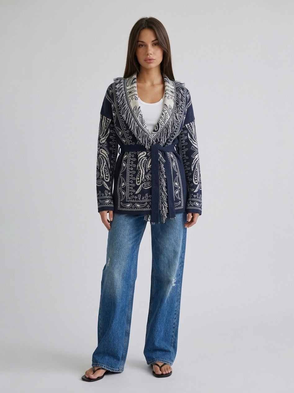 Cardigan Bandana Blu