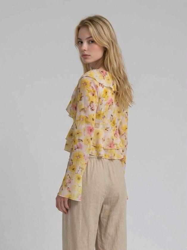 CAMICIA FLOWERS GIALLO