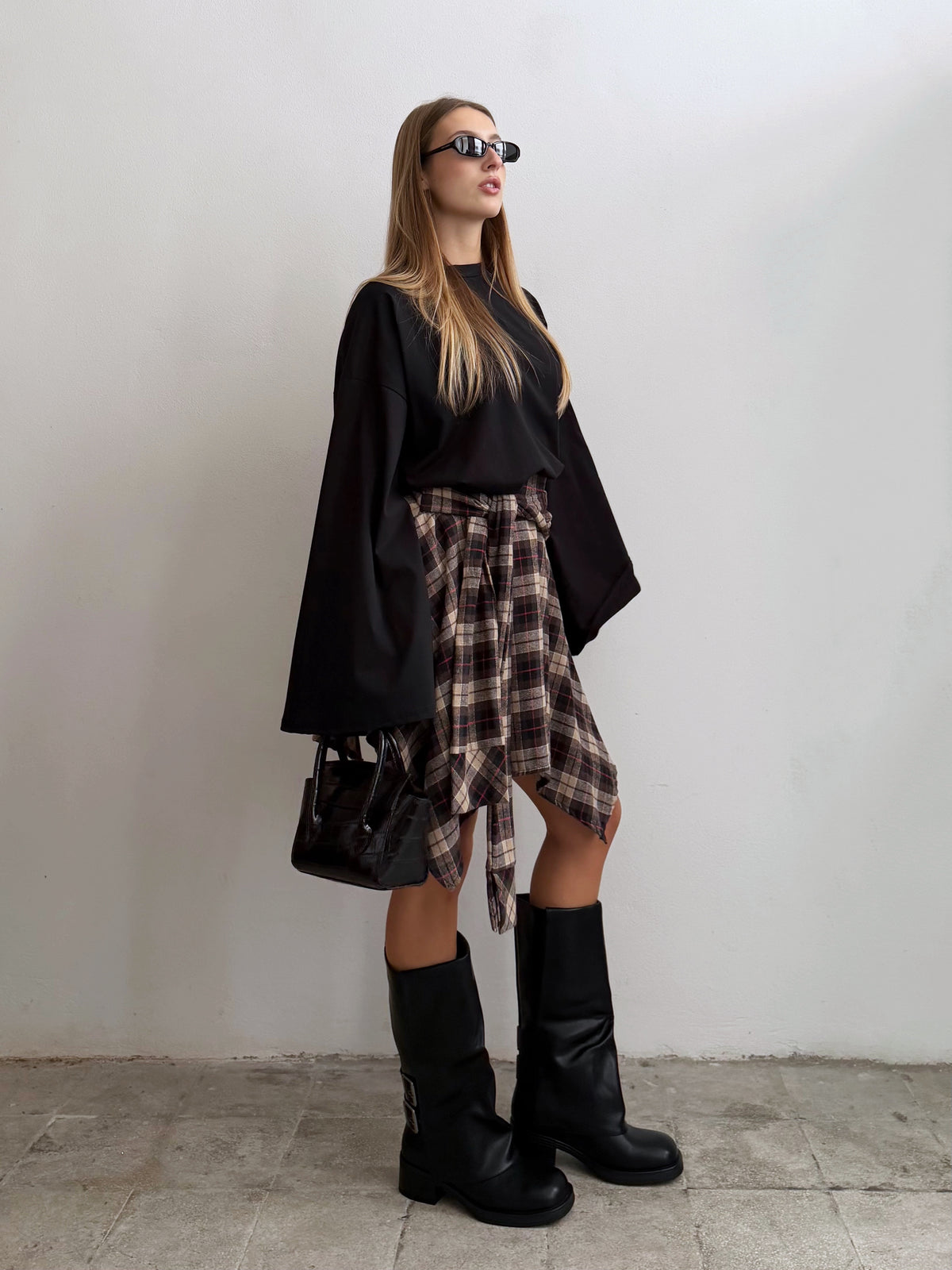 Long-sleeve manica ampia Nera