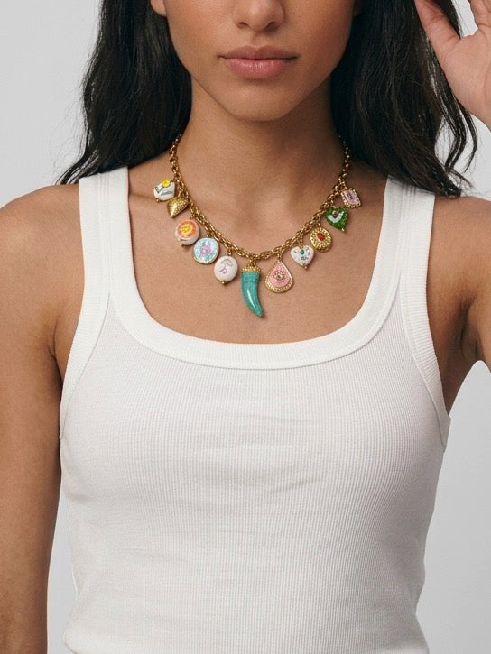 COLLANA CORNO TURCHESE