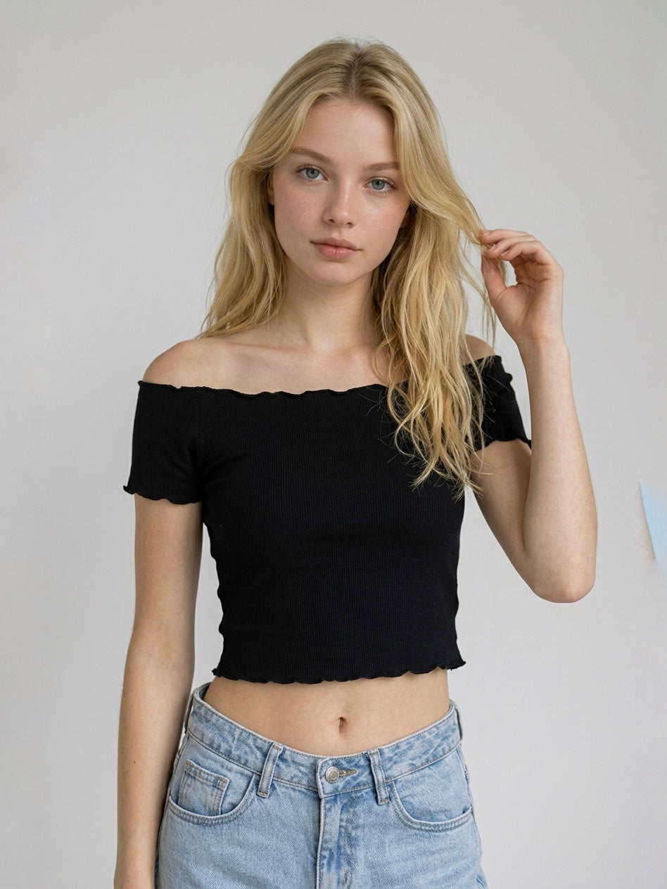 T-SHIRT CROP NERO