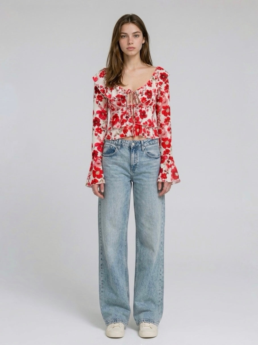 CAMICIA FLOWERS ROSSO