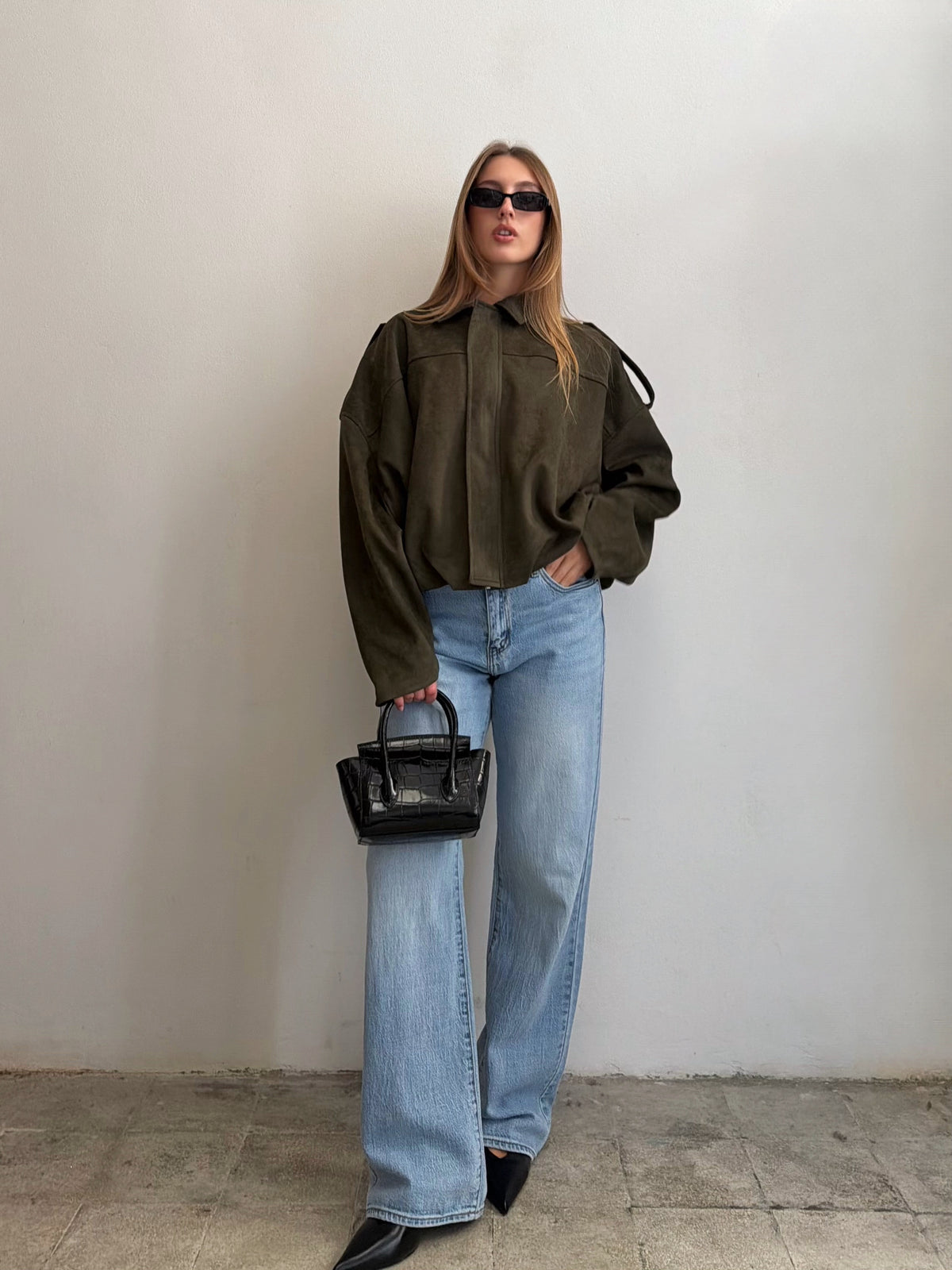 Giacca Suede Militare