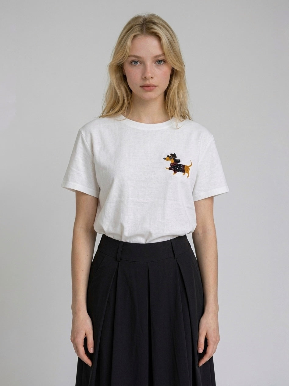 T-SHIRT BASSOTTO NERO