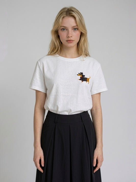 T-SHIRT BASSOTTO NERO