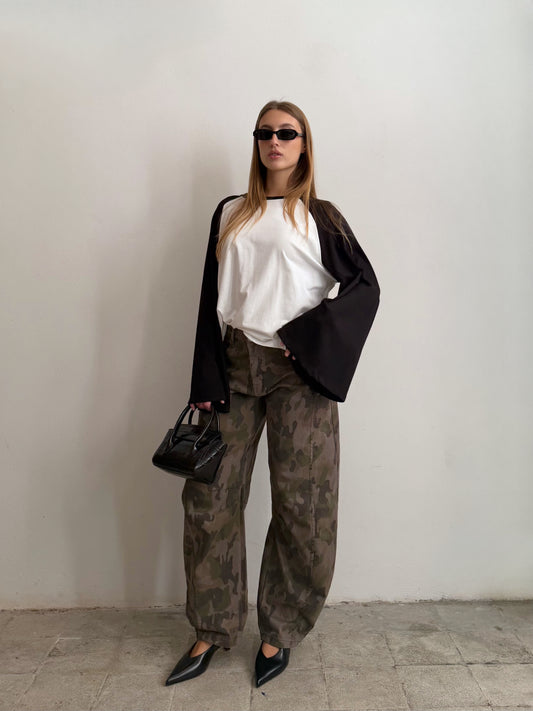 Pantalone Barrel Camu