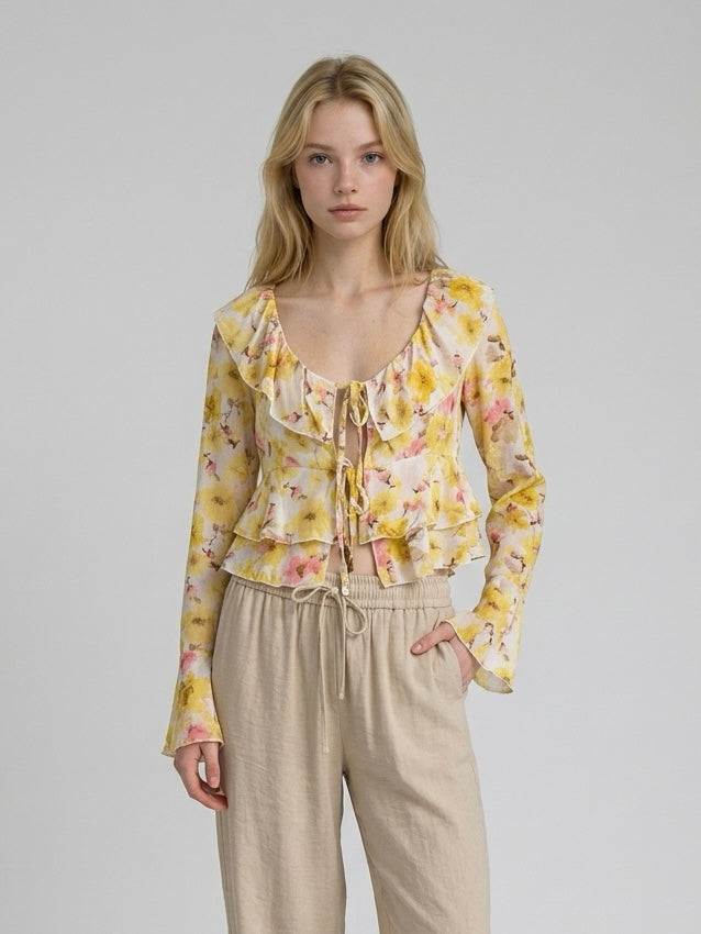 CAMICIA FLOWERS GIALLO