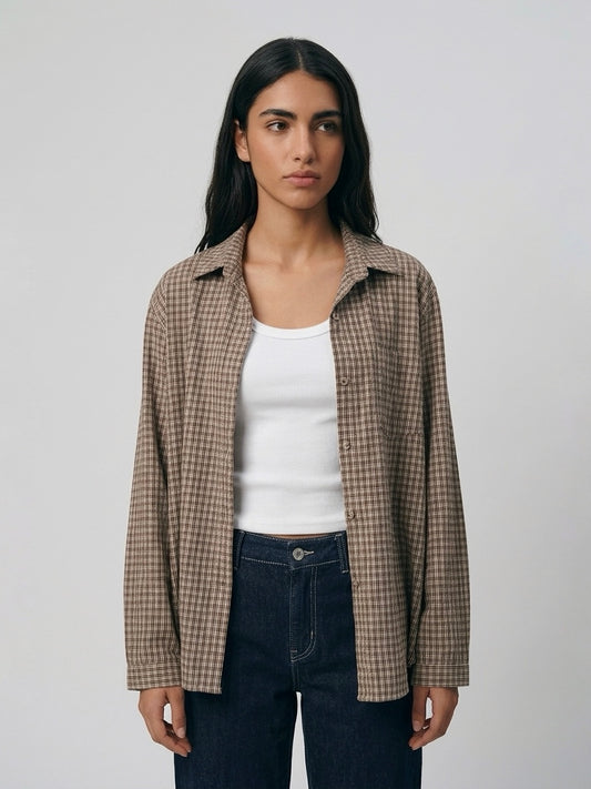 Camicia Check Taupe