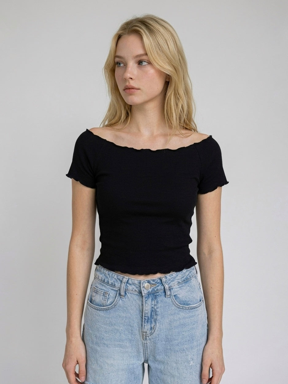 T-SHIRT CROP NERO