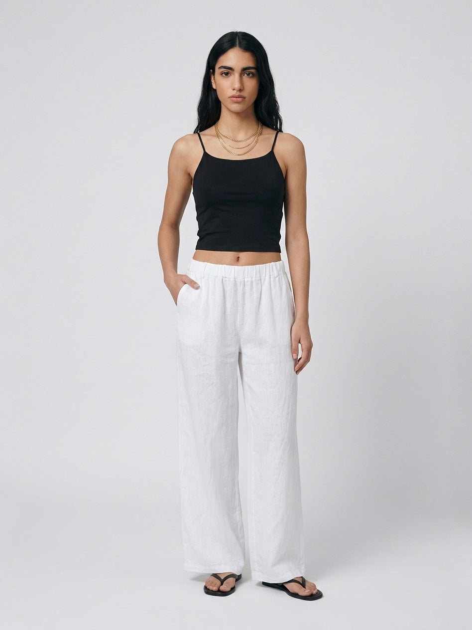 PANTALONE 100% LINO BIANCO