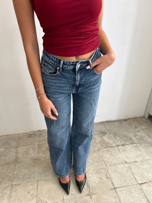 JEANS WIDE LEG LAVAGGIO SCURO