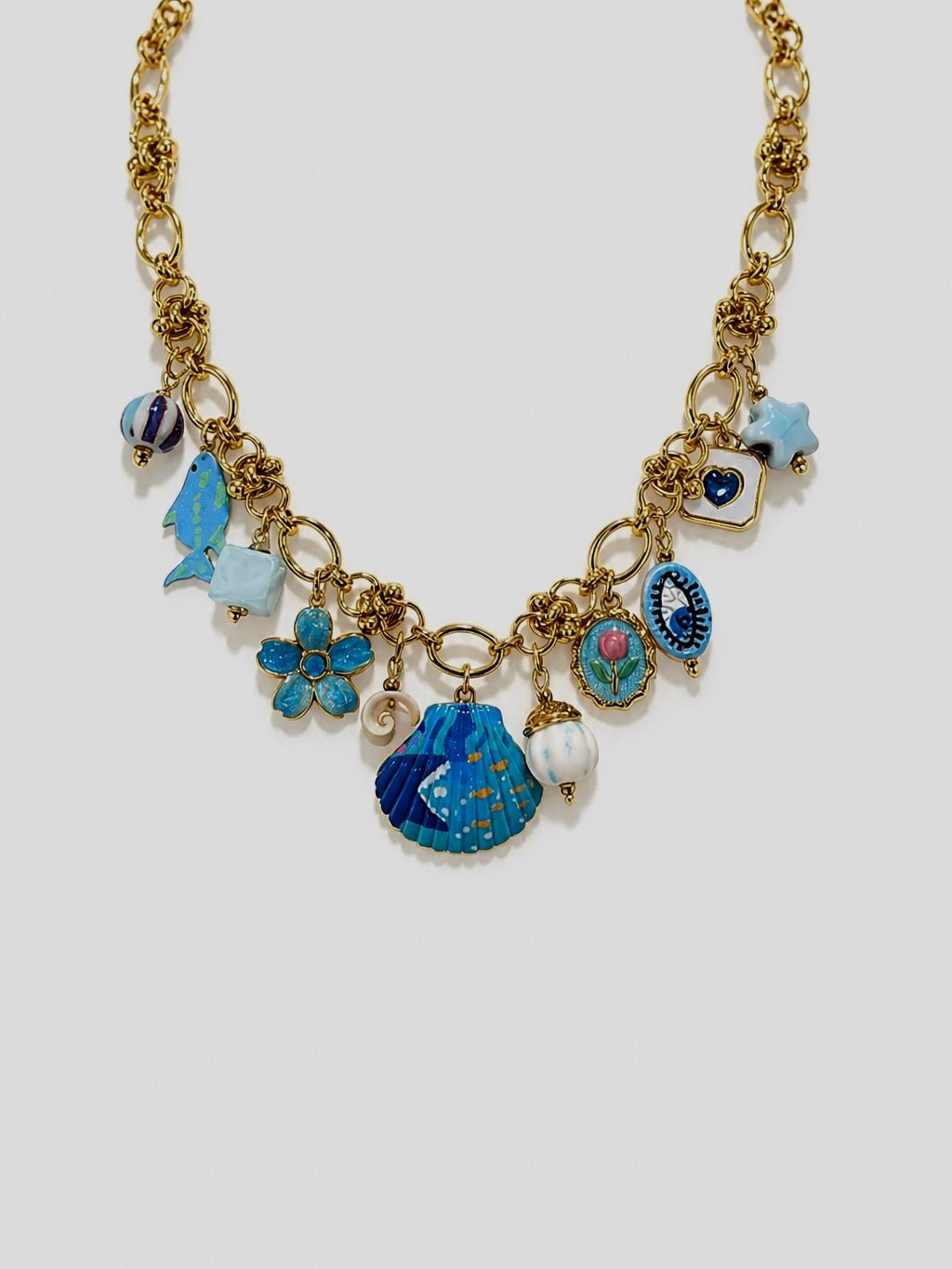 COLLANA SHELL BLU