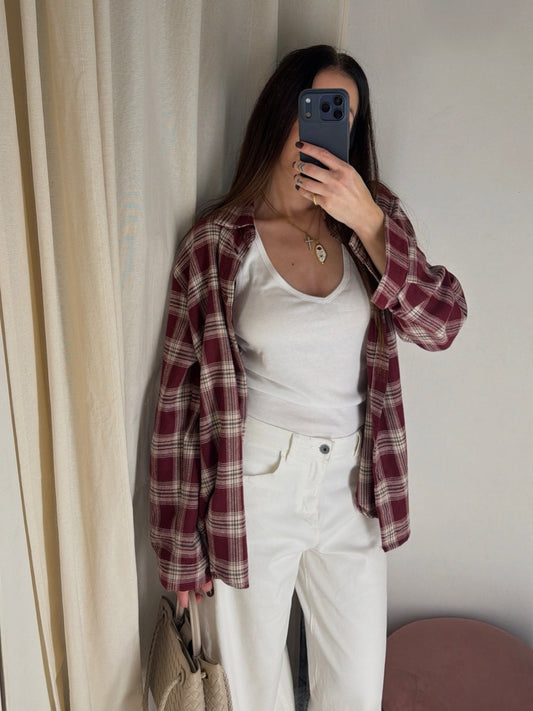 Camicia Check Bordeaux
