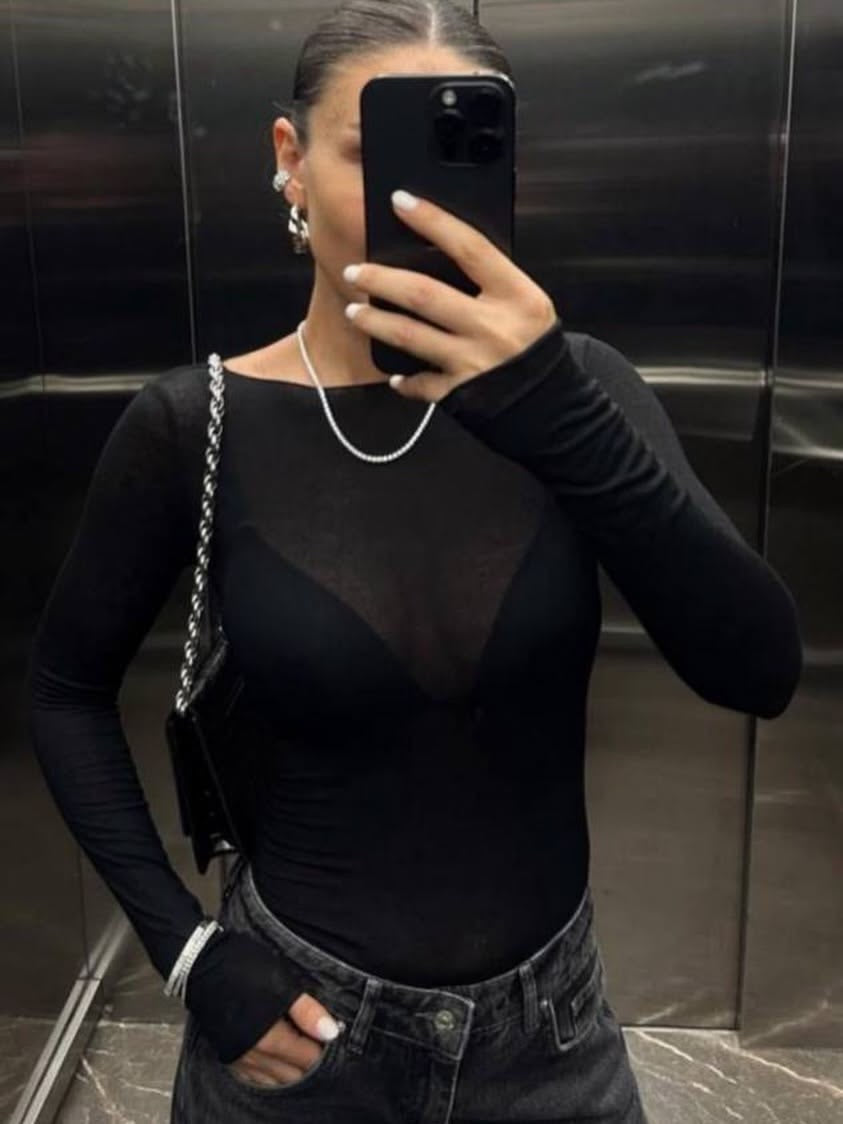 Maglia misto cashmere Nera
