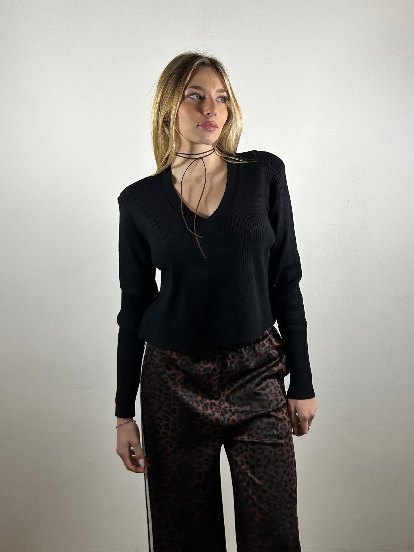 PULL SPALLINE nero