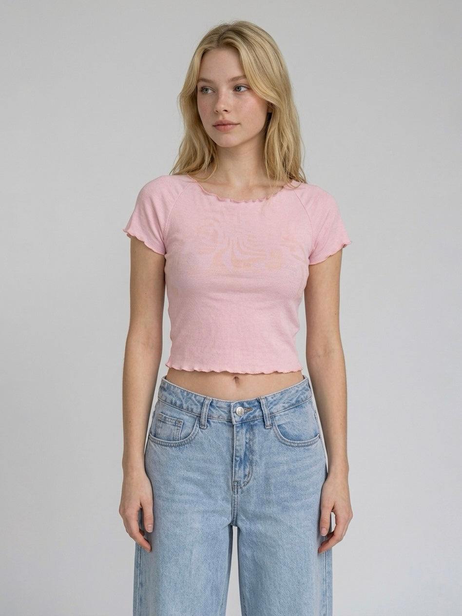 T-SHIRT CROP ROSA