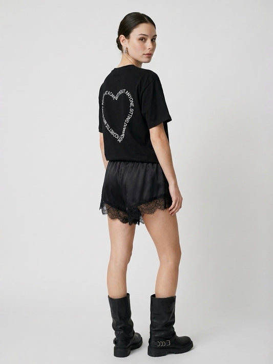 T-SHIRT CUORE NERA