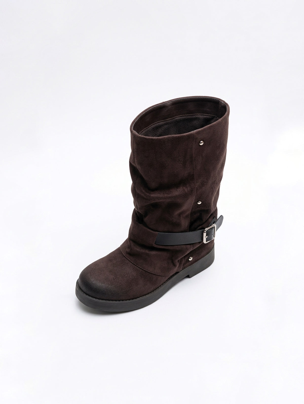 Stivali Biker ecosuede Moro