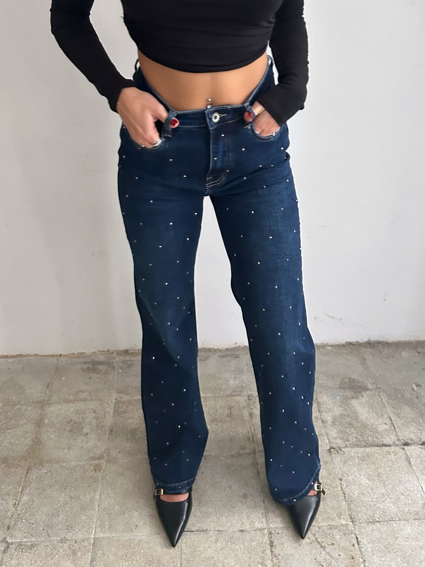 DENIM BLU STRASS