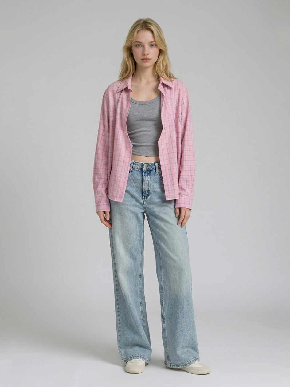 CAMICIA CHECK ROSA