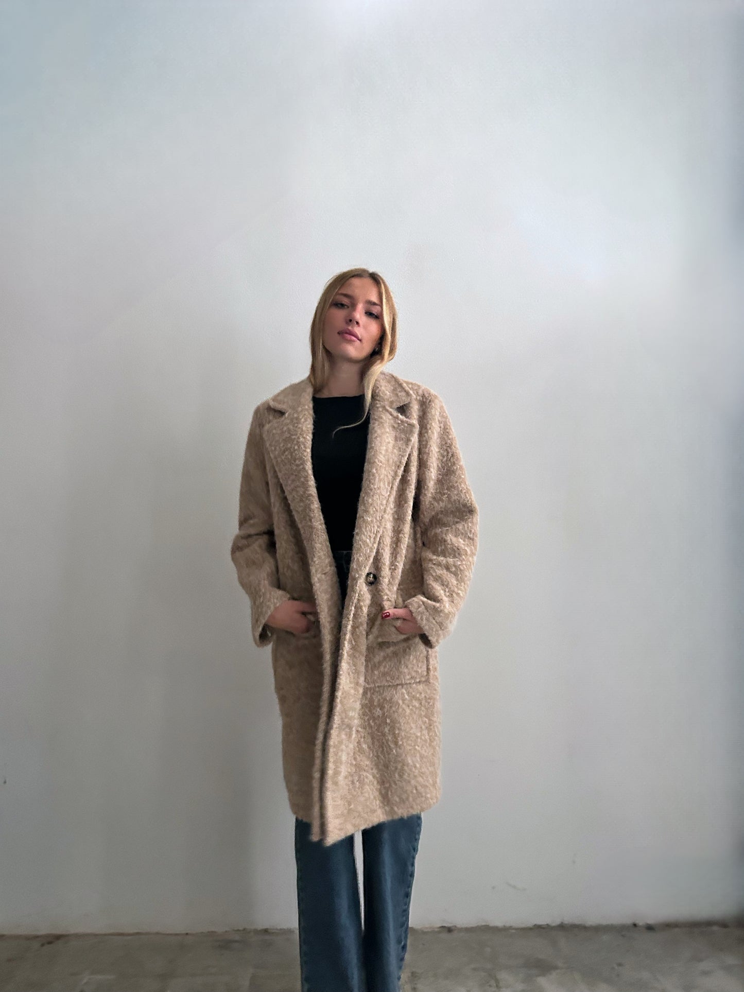 CAPPOTTO LANA COTTA - Beige/Camel