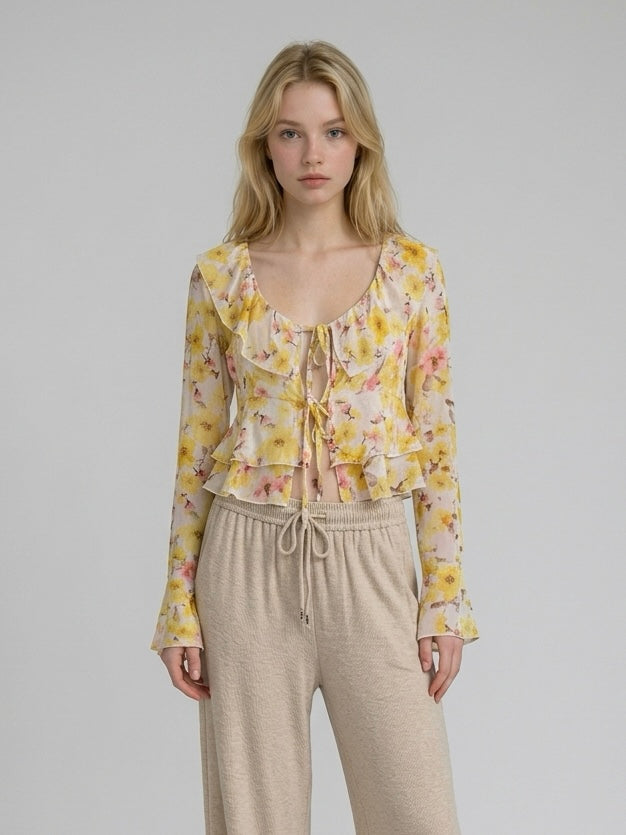 CAMICIA FLOWERS GIALLO