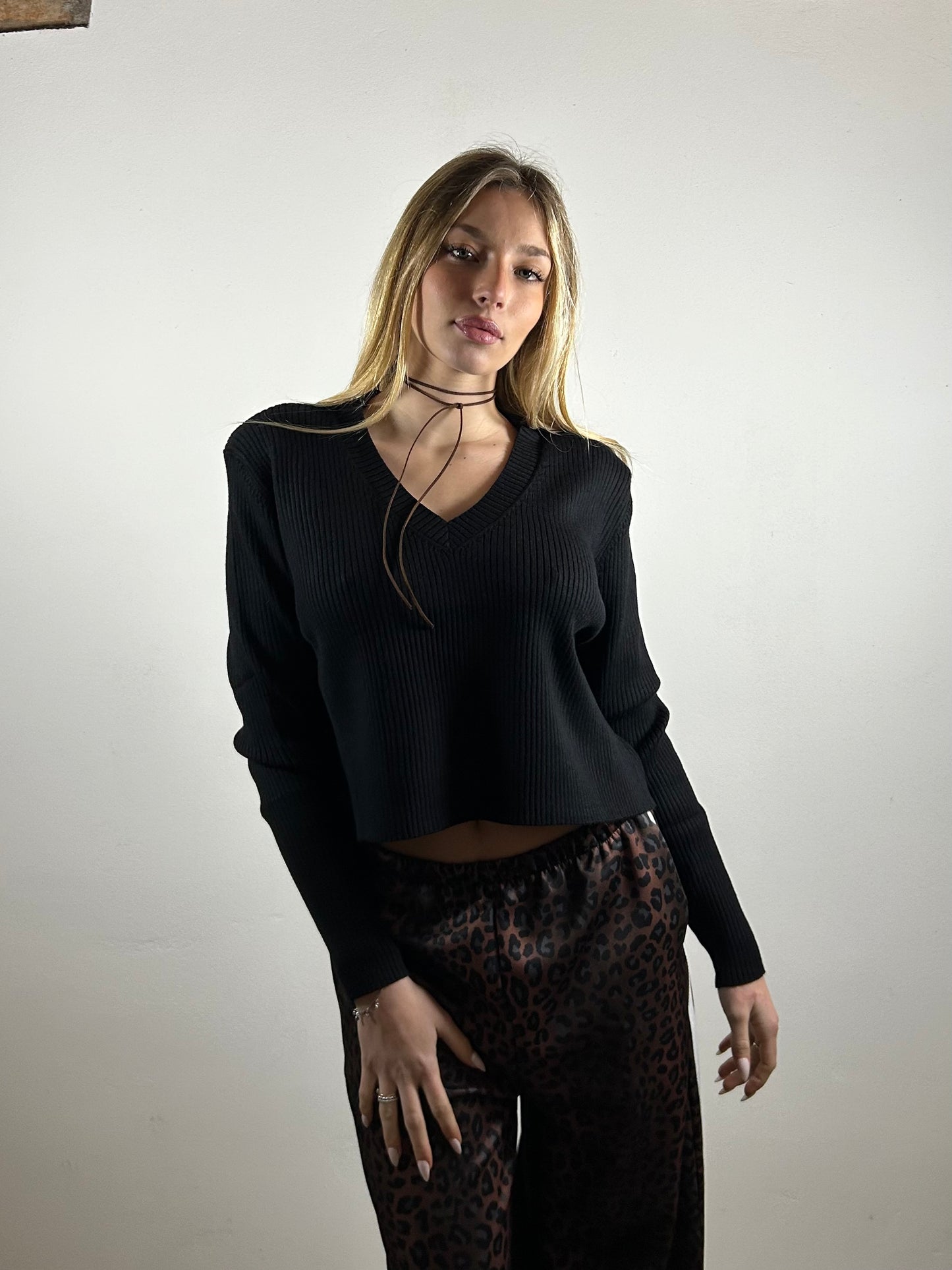 PULL SPALLINE nero