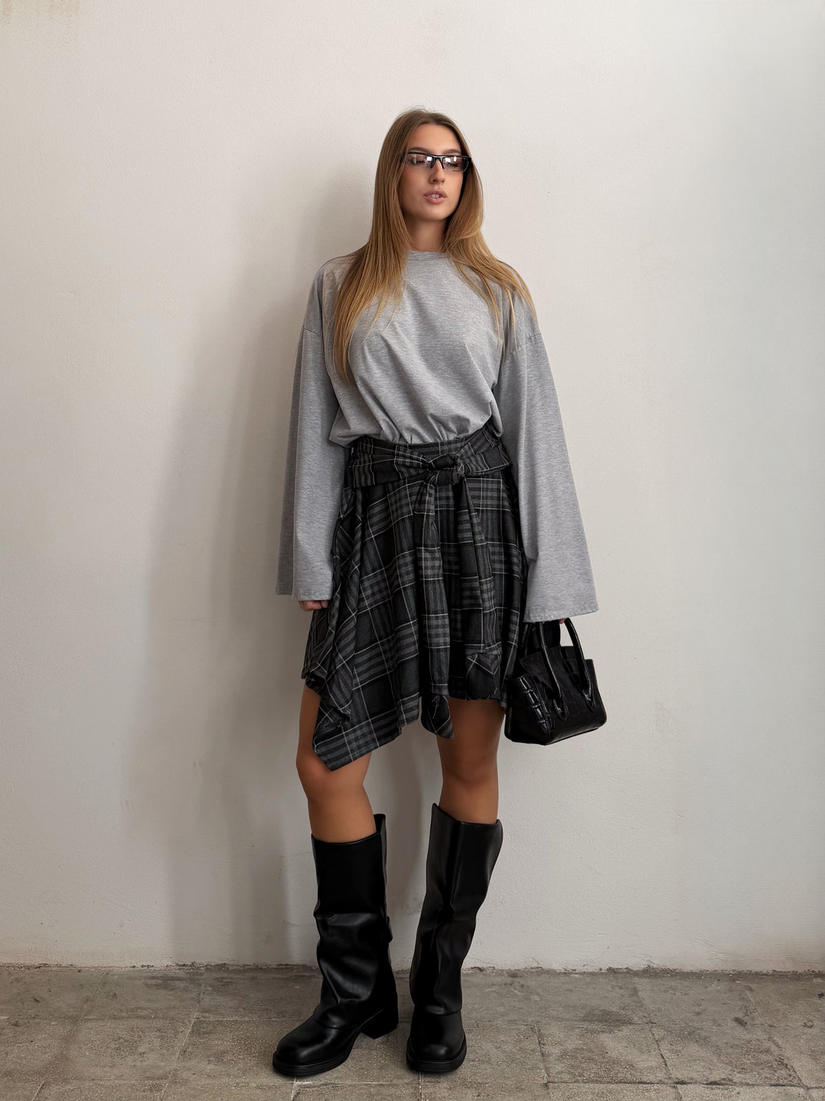 Long-sleeve manica ampia Grigio