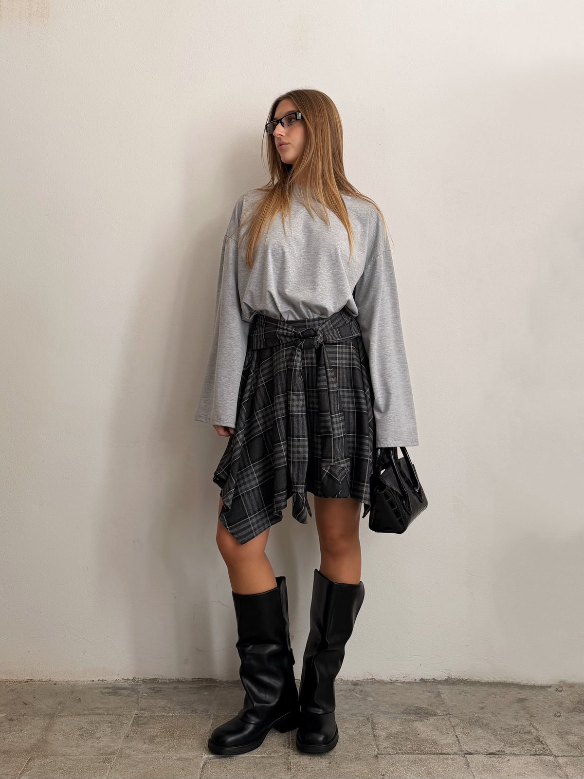 Long-sleeve manica ampia Grigio
