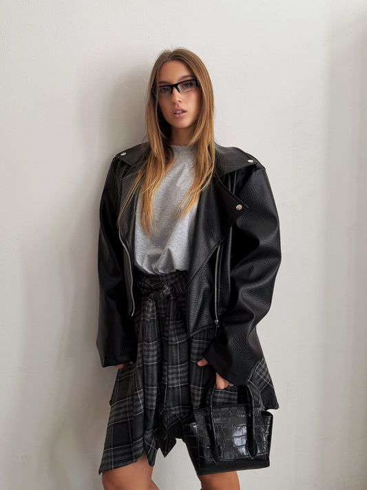 Giacca ecopelle Nero