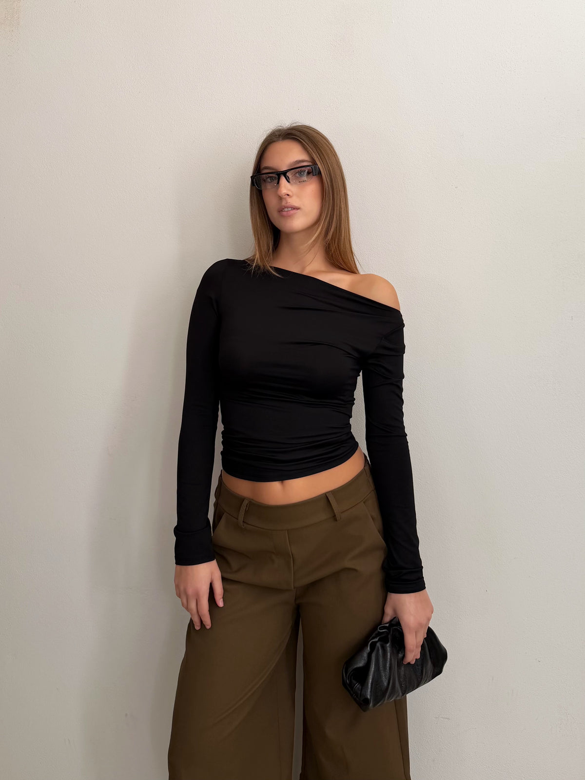 Maglia Lycra a barchetta Nera