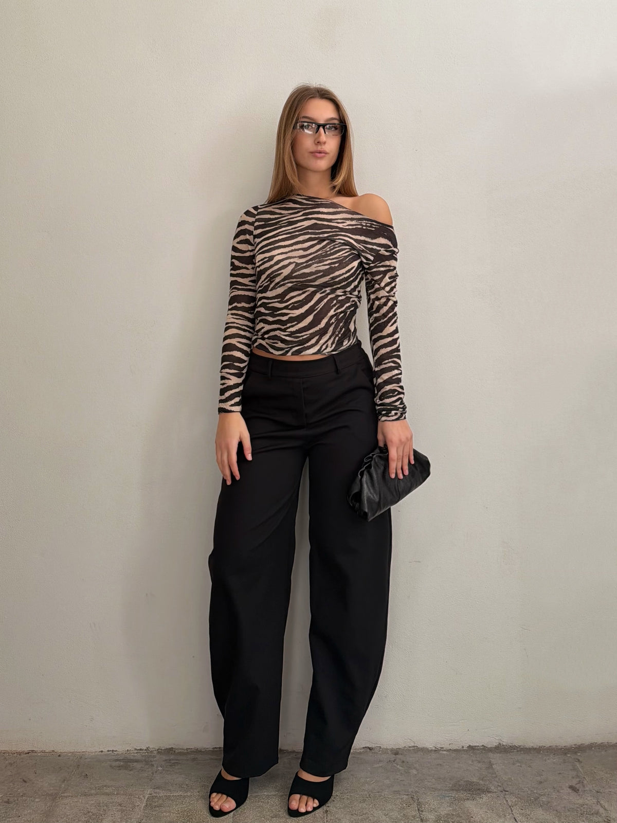 Pantalone Barrel Nero